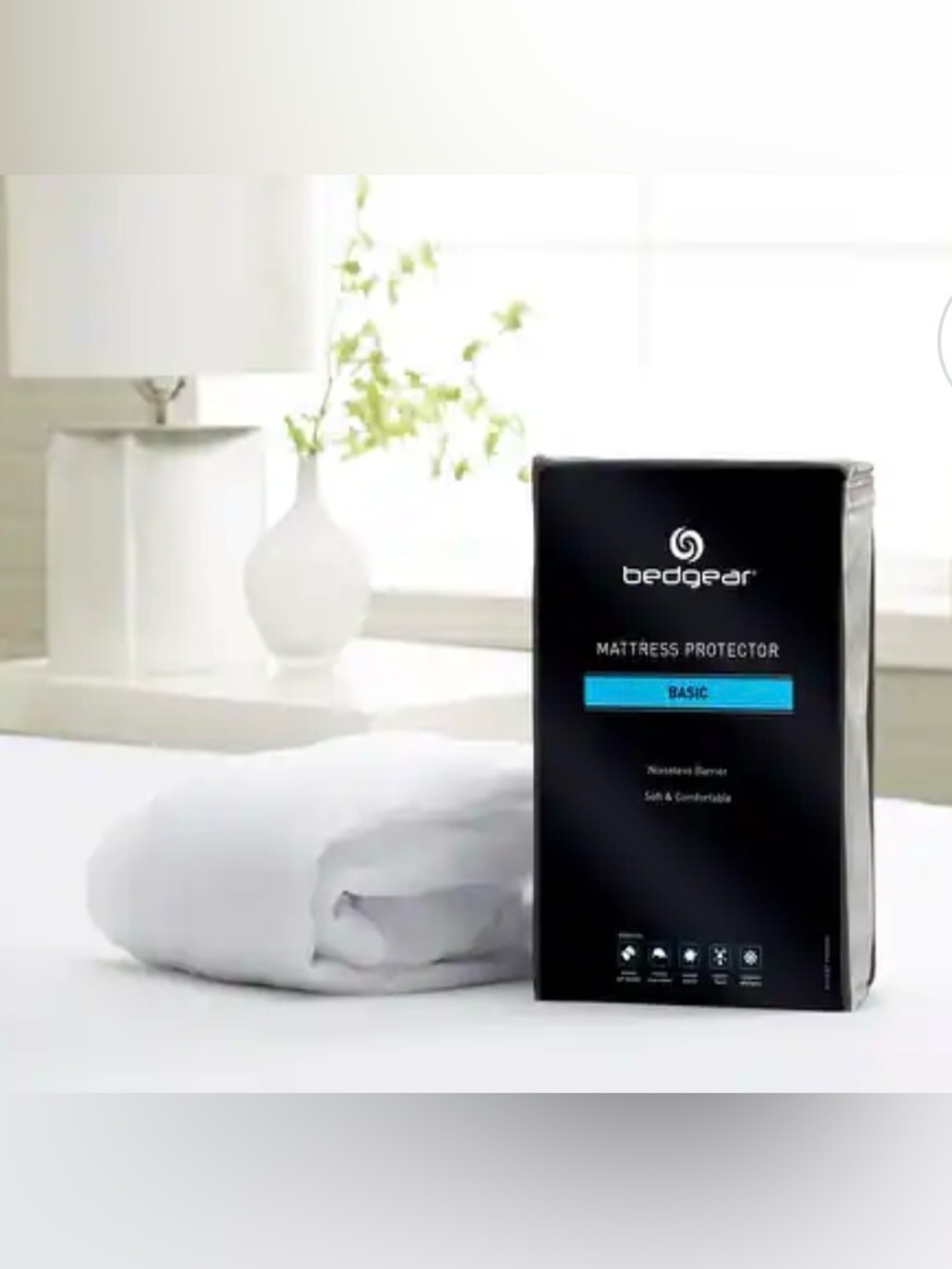 NIB - New BG Basic Mattress Protector by BEDGEAR - White - Twin